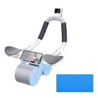 Automatic Rebound Abdominal Wheel, Excercise Ab Roller Wheel with Elbow Support, Phone Holder, Timer, Anti-Slip Pad - X003Y