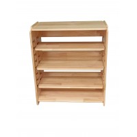 Adjustable Wooden Shelf Organizer, Multi-Tier Rack with Movable Shelves, 60x52.4x30cm Storage Unit for Kitchen, Entryway, Living Room, Office