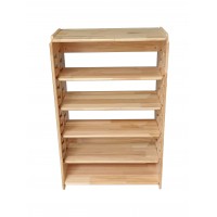 Adjustable Wooden Shelf Organizer, 6-Tier 80cm Storage Rack with Movable Shelves, Compact Bookshelf for Entryway, Kitchen, Office, Living Room – 52.4 x 30 x 80cm