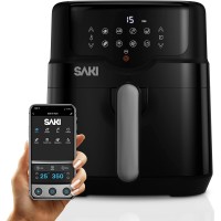 Smart Air Fryer 4.7 Quart App-Controlled Digital Air Fryer with 7 Presets, 400°F Max Temp, Ceramic Nonstick Basket, Compact Design for Home Cooking Model HF-8350DTW