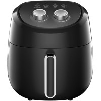 4Qt Air Fryer, 1400W Compact Air Fryer with 8 Preset Modes, Dual Knob Control, Non-Stick Basket, Auto Shut-Off - AF357-M