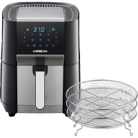 7 Qt Air Fryer with Dehydrator Function, 1700W XL Air Fryer with 3 Dehydrating Racks, Touch Screen Display, Preheat & Broil Functions (Silver) - GW22971