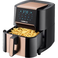 7 Qt Air Fryer with Dehydrator Function, 1700W XL Air Fryer with 3 Dehydrating Racks, Touch Screen Display, Preheat & Broil Functions (Copper) - GW22972