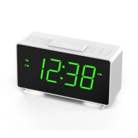  Digital Alarm Clock with Dual Alarms, 7-5-2 Mode, LED Display, USB & Battery Powered, Temperature Display (°C/°F), 4-Level Brightness & 2-Level Night Light  Model 3301– White