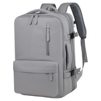40L Travel Backpack, Expandable Waterproof Bag with 17.3 inch Laptop Compartment, USB Charging Port for School, Office, Travel (Grey) - GY4328