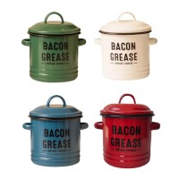 Bacon Grease Vintage Storage Container with Strainer, Cooking Oil Filter with Airtight Lid for Home, Kitchen, Cooking