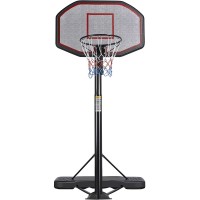 7-10ft Basketball Hoop, Portable Adjustable Height Basketball Set with Wheels, 43 inch Backboard for Youth and Adults - 611312