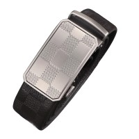 Men’s Ratchet Belt, Automatic Slide Buckle Dress Belt with Adjustable Fit, Textured Strap, Scratch-Resistant Style Buckle, 3.5 cm Width, Everyday Business Casual Waist Belt DTG50