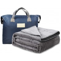 Weighted Blanket 12 lbs Dual-Sided Cooling TENCEL & Warm Plush Premium Glass Beads, Breathable 7-Layer Design Reversible All-Season Heavy Blanket with Gift Bag 48x72 Twin Size