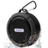 Portable Bluetooth Speaker, IP65 Waterproof Mini Wireless Shower Speakers with Suction Cup, TWS, Micro SD Slot for Home, Shower, Pool, Beach - C6