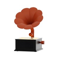 Vintage Gramophone Bluetooth Speaker with LED Light Retro Turntable Design 3 Lighting Modes AUX, TF, Bluetooth Connectivity  Decorative Music Player for Home, Office, Gift Use