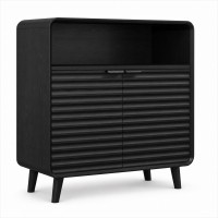 Sideboard Storage Cabinet, 2 Doors, 80 cm, Black