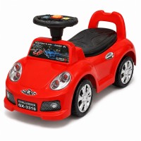 Toddler Ride-On Car with Storage, Red, Foot-to-Floor Play, Music Model QX-3316