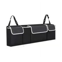 Car Trunk Organizer 4 Compartments Foldable, 90 cm Black