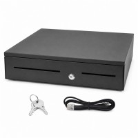 Cash Drawer for POS System, 5 Bill/5 Coin, RJ11-Style, Black