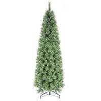 7.5FT Artificial Christmas Tree  Slim Full Branch Pine Needles  Easy Assembly Steel Stand Space-Saving Holiday Tree for Home, Apartment, Office Model BG075T687