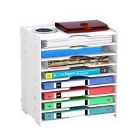 8-Layer Desk File Organizer, Desktop Veritcal Folder Organizer for Home, Office, School