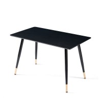 Dining Table, Black MDF Top, Metal Legs, 47.25 in, Seats 4