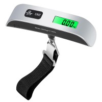 Electronic Luggage Scale, Portable Hanging Digital Weight Scale with Backlight, LCD Display, Up to 50kg/110 lbs with Tare Function for Travel