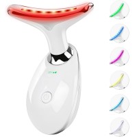 Face Neck Massager, Portable 7-Light LED Facial Massager Beauty Skin Care Tool for Home, Travel - ES-1081