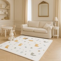 Large Kids Play Mat 190 x 140 cm – Foldable Baby Floor Mat for Crawling, Toddlers & Kids | Reversible Foam Playmat with Cute Animal Design | Non-Toxic, Easy to Clean, Portable for Nursery & Living Room