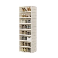 Foldable Shoe Cabinet , 140 cm Tall, 8-Tier Stackable Shoe Storage Organizer Space-Saving Shoe Rack Tower for Closet, Entryway, Bedroom Model TS102-8