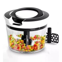Manual Food Chopper, Pull String Vegetable Chopper and Garlic Mincer for Vegetables, Fruits, Herbs, Dry Food (Black) - TF1101BLACK