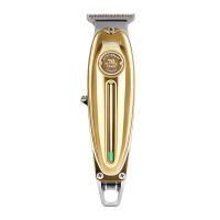 Hair Clippers for Men | Cordless T-Blade Trimmer with 1/2/3 mm Guide Combs, USB Rechargeable, LED Indicator, Gold Barber Clipper for Hair, Beard, Edging & Grooming Model KM-1949