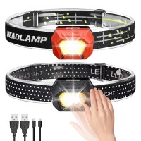 SGODDE 2PCS Head Lamp, 5-Mode Induction 45 ° Adjustable Head Lights with USB Rechargeable, IPX65 Waterproof for Outdoor, Camping, Cycling, Climbing - X002ZKXH81