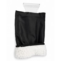 Ice Scraper Glove for Car Windshield, Built-In Scraper, Warm Fleece Lining, Water-Resistant Black Shell, 37 x 18 cm, Winter Snow Frost Ice Removal for Cars, SUVs and Trucks