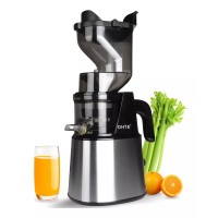 OHTE Slow Masticating Juicer, 300W Stainless Steel Slow Cold Press Juicer Machine with 5.1" inch Large Feed Chute for Vegetables and Fruit - OHCL2023L