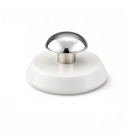 Manual Jar bottle Lid Opener, Compact Bottle Cap Grip Tool with White Round Base and Silver Knob, 6.8 cm Kitchen Helper for Jars, Bottles, Containers, Home Cooking and Daily Use