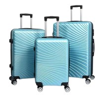 3-Piece ABS Hard Shell Luggage Set, 20"/24"/28" Suitcases with Spinner Wheels, Anti-Scratch & Built-In Lock - 8002