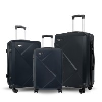 3-Piece ABS Hard Shell Luggage Set, 20"/24"/28" Expandable Suitcases with Spinner Wheels, Anti-Scratch & Built-In Lock - 808
