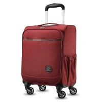 15-Inch Carry On Luggage, Underseat Suitcase with Spinner Wheels, Multifunctional Pockets (Red) - USC-CY15