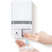 2 in 1 Shower Manual Soap Dispenser, 11.8oz Wall Mounted Foam and Liquid Soap Dispenser with 2 Chambers for Shampoo, Body Wash, Bathroom (White)