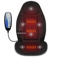 Memory Foam Massage Seat Cushion with Heat, 6 Motors, Chair Pad