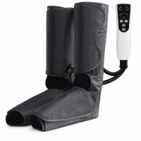 Air Compression Foot and Calf Massager with Heat, 3 Modes, Black