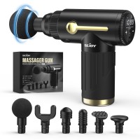 Massage Gun with 10 Speeds and 6 Massage Heads, Black and Blue