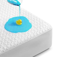 Mattress Protector, King Size 76" x 80" Waterproof Cooling Bamboo Fabric Mattress Cover, Breathable & Noiseless Bed Pad Cover with 5"-21" Deep Pocket (White)- B0CWZ2KKPC