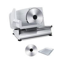  Electric Meat Slicer Adjustable Silver Home Deli