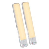 2-Pack LED Motion Sensor Light, Wireless Under Cabinet Lights with 3 Modes, USB Rechargeable for Home, Wardrobe, Closet, Cabinet (Warm) - M600
