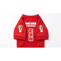  Dog Jersey Shirt  Red Pet T-Shirt for Small Medium Large Dogs  Breathable Sport Style Puppy Clothes  Canada Day Pet Outfit for Walking, Photos, Parties, Outdoor Size L