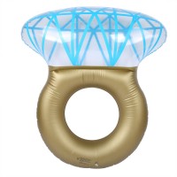 Diamond Ring Pool Float – Large Inflatable Pool Float for Adults, Durable Waterproof PVC Swimming Tube, Beach & Pool Party Float, Easy Inflate Valve, 144cm Luxury Diamond Ring Pool Lounger