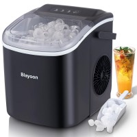Portable Ice Maker, 1.2L Countertop Automatic Electric Ice Machine with 26lbs/24h, Scoop for Home, Kitchen, Parties - MB-SB001