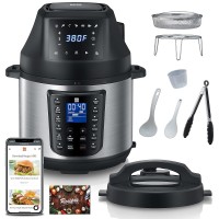 20-In-1 Pressure Cooker with Air Fryer Lid, 6L Stainless Steel Pot, 15 Preset Menu, 5 Cooking Functions for Air Fry, Pressure Cook, Saute, Steam - OH-AFPC-6