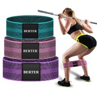 BERTER 3-Pack Resistance Bands, Non-Slip Workout Exercise Hip Bands for Legs and Glutes, Squats, Yoga, Sport