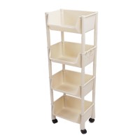 Multi-Tier 360° Rolling Storage Cart with Bins and Hooks – Slim Space-Saving Organizer for Kitchen, Bathroom, Office, and Laundry Room (4-Tier / 5-Tier Options)