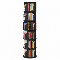 6-Tier Rotating Bookshelf 360° Revolving Storage Tower, Black