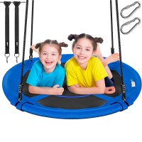 VIVOHOME Saucer Tree Swing, 41" inch Swing with 900D Oxford Waterproof, 2 Hanging Straps, 600lbs Support for Kids, Adults - VH558-BL